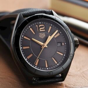 New Tag Heuer WBJ1314.FC8230 Formula 1 Midsize Womens Black Watch Leather Gold